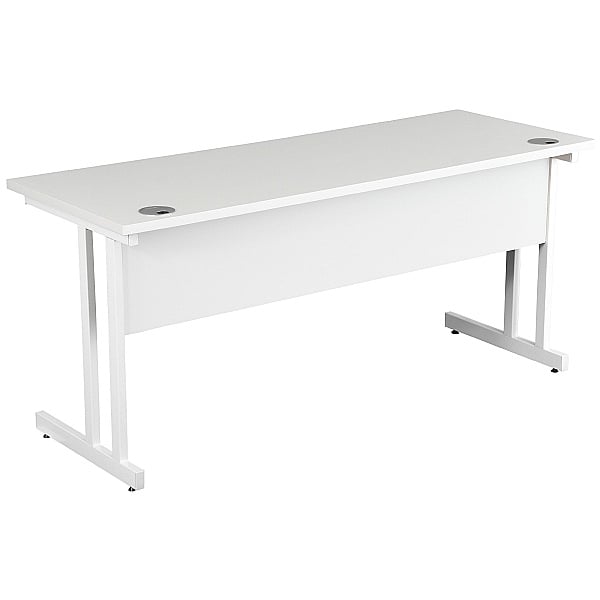 Karbon K3 Rectangular Deluxe Cantilever Desk | Fixed Pedestal