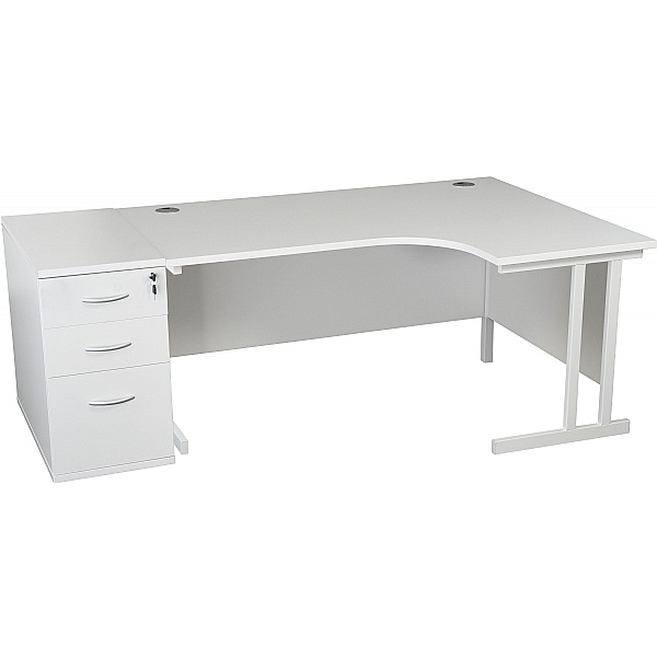 NEXT DAY Karbon K3 Ergonomic Deluxe Cantilever Desk With 800D Desk End Pedestal