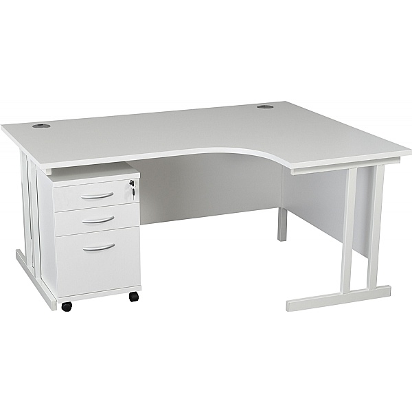 NEXT DAY Karbon K3 Ergonomic Deluxe Cantilever Desk With Tall Under Desk Mobile Pedestal