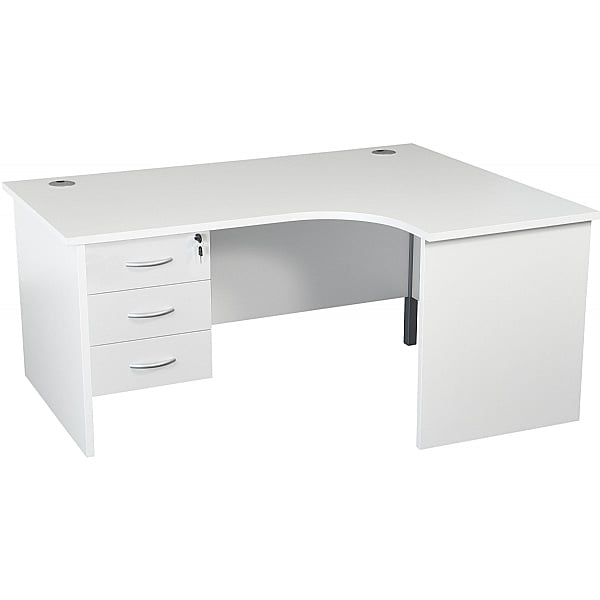 NEXT DAY Karbon K2 Ergonomic Panel End Office Desks With Fixed Pedestal