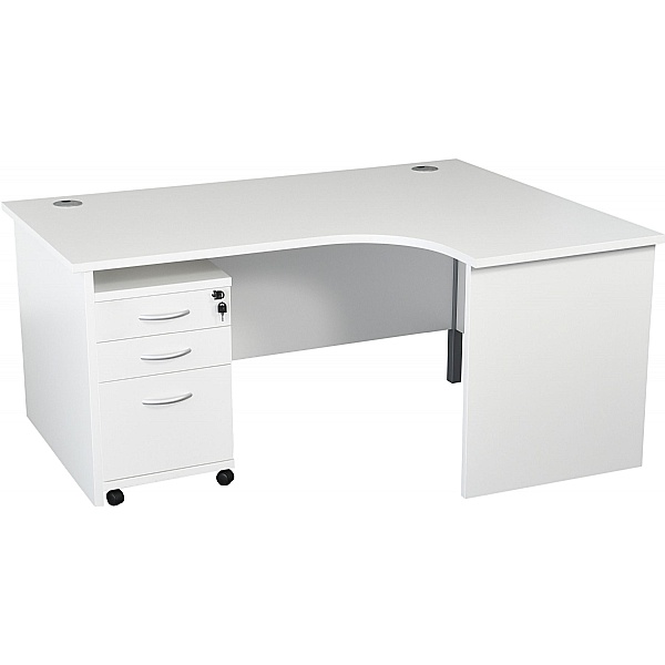 NEXT DAY Karbon K2 Ergonomic Panel End Office Desks With Tall Under Desk Pedestal