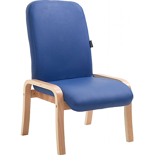 Oxford Wooden Frame Vinyl Reception Chair Without Arms