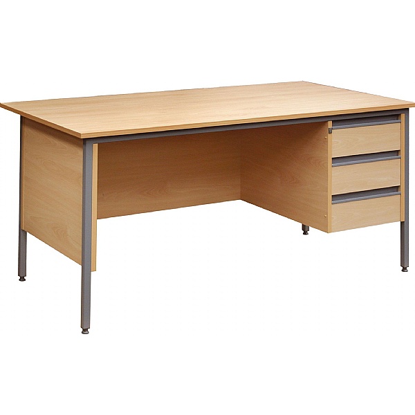 NEXT DAY Nova Contract Rectangular H Leg Single Pedestal Desks Free