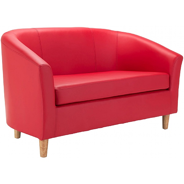 NEXT DAY Collage Vinyl Tub Sofa With Wooden Legs Free UK Delivery
