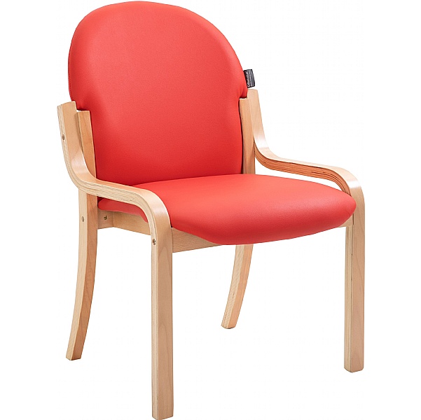 Lincoln Wooden Frame Vinyl Stacking Chair Without Arms