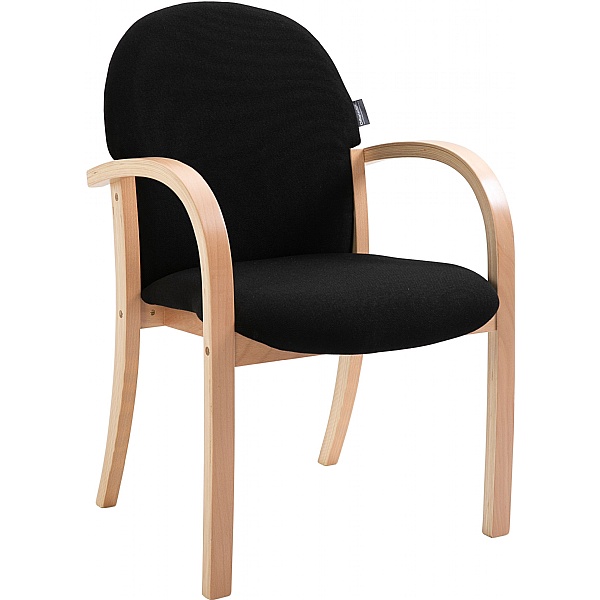 Lincoln Wooden Frame Fabric Stacking Chair With Arms