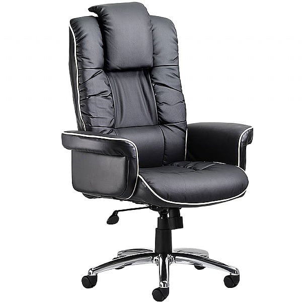 Windsor Black Leather Faced Manager Armchair