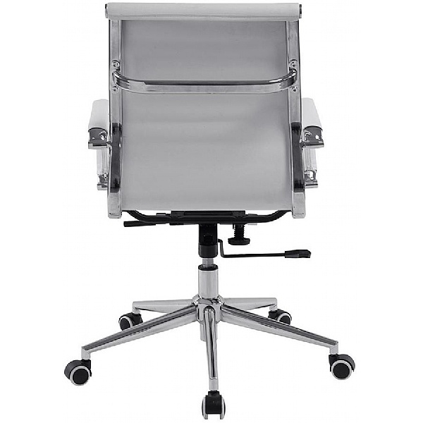 Reflex White Leather Effect Swivel Chair