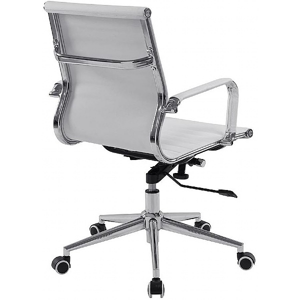 Reflex White Leather Effect Swivel Chair