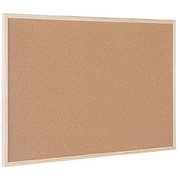 BiOffice Budget Wood Frame Cork Board