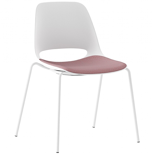 Boss Design Saint Polypropylene 4 Leg Chair With Upholstered Seat