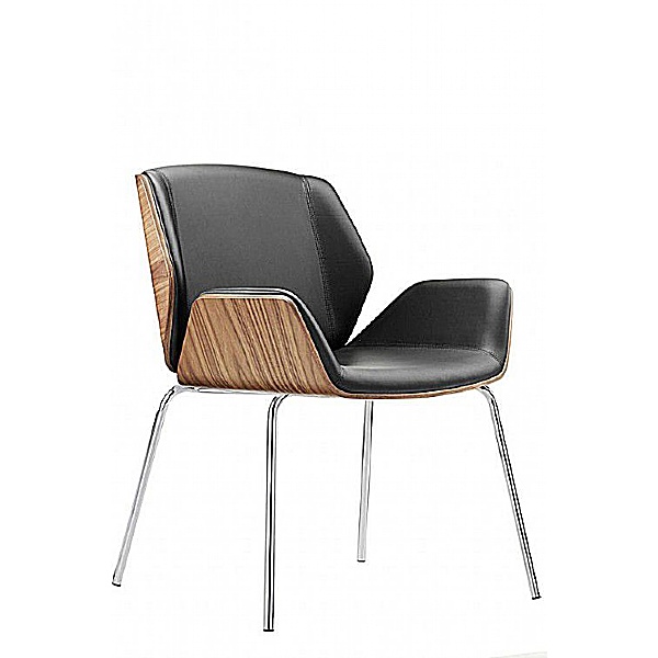 Boss Design Kruze 4 Leg Meeting Chair Wood Veneer