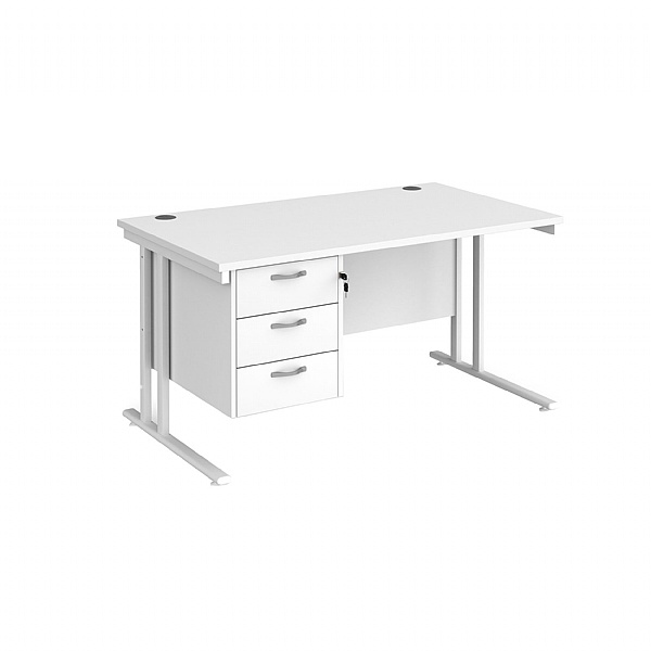 Stellar Rectangular Desks With Single Fixed Pedestal