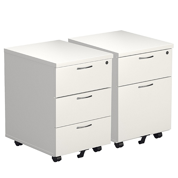 NEXT DAY Commerce II White Low Mobile Pedestals