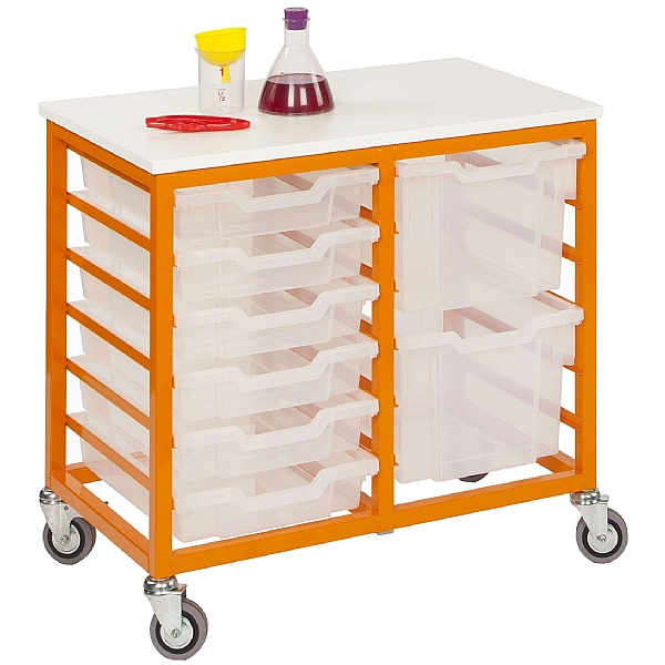 Mobile Double Column 12 Tray Trolley