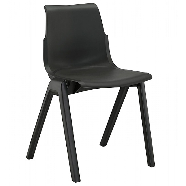 100% Recycled Black ErgoStak Classroom Chair