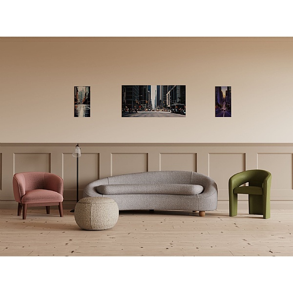 Mimi 3 Seater Curved Sofa Boule Fabric