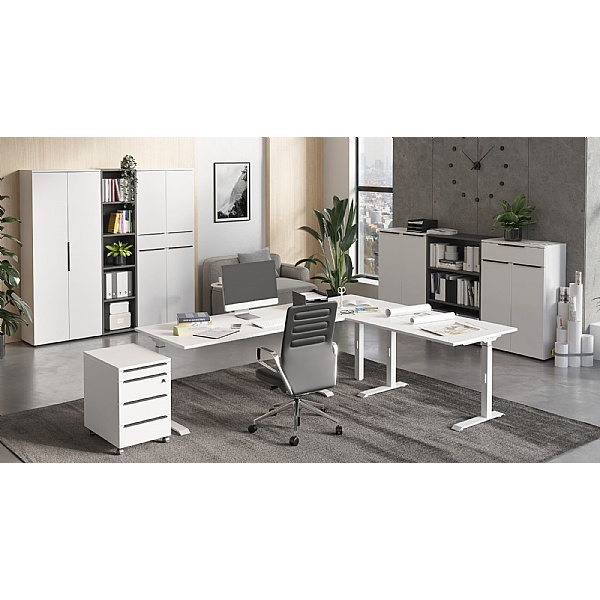 Germania Mailand Height Adjustable L Shaped Desk