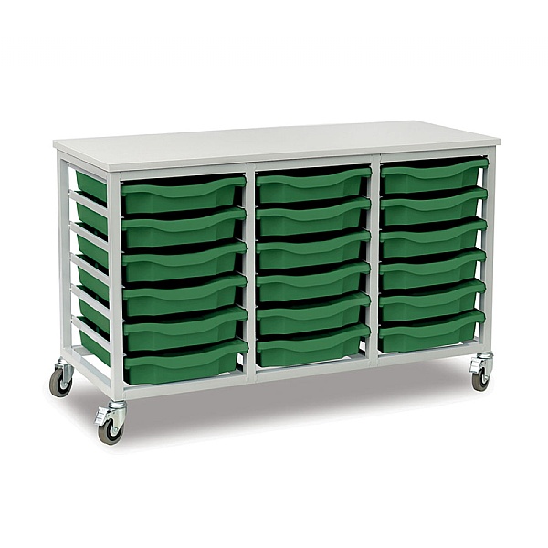 Mobile Triple Column 18 Tray Trolley