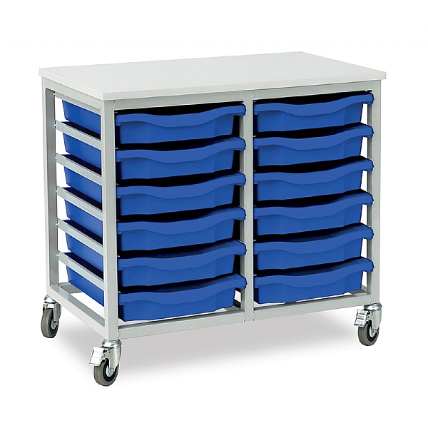 Mobile Double Column 12 Tray Trolley