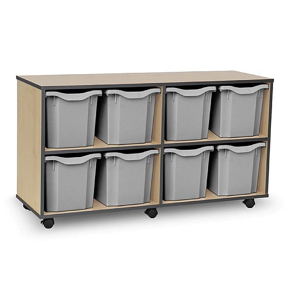 Coloured Edge 8 Tray Quad Storage Unit