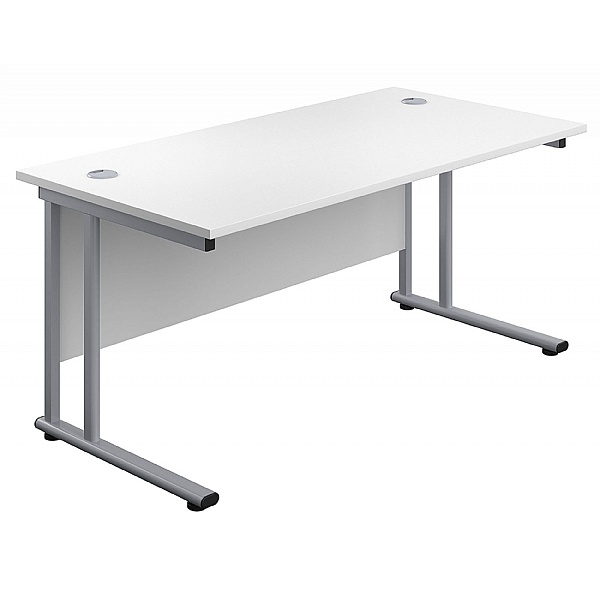 Commerce II Deluxe White Rectangular Office Desks