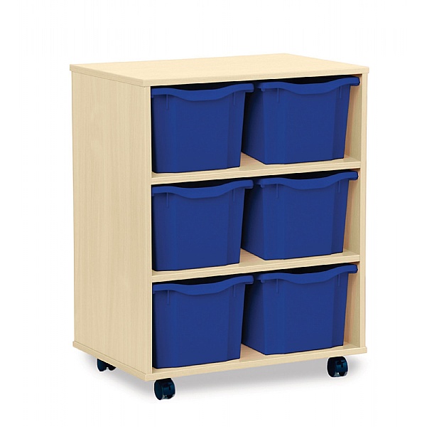 6 Tray Triple Mobile Storage