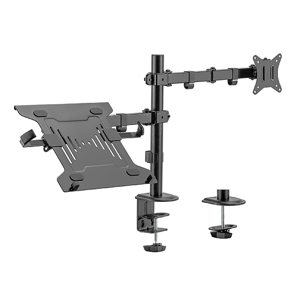 TTAP Single Arm Monitor Desk Mount with Laptop Tray