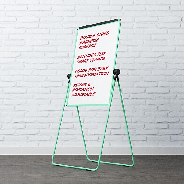 Coloured Frame Rotating Flip Chart Easel Magnetic A1