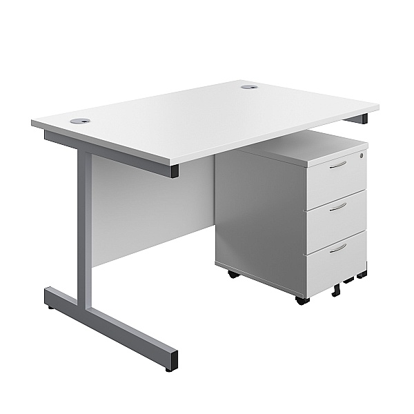 Commerce II Rectangular Desks With Mobile Pedestal