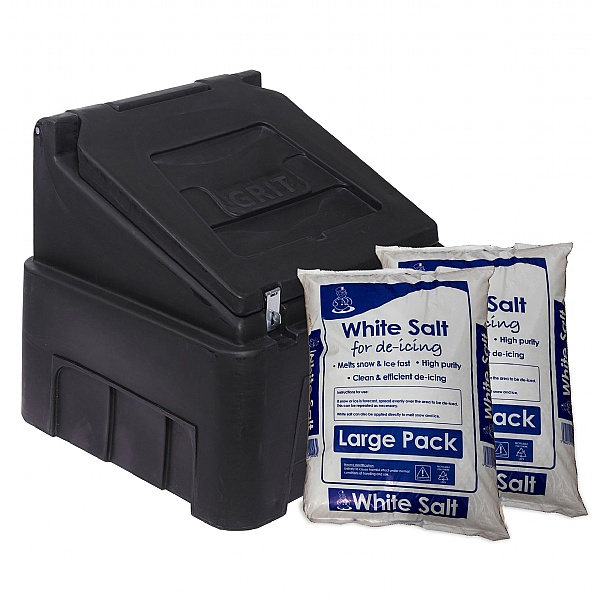 Recycled 200 Litre Grit Bin & De-icing Salt Bundle