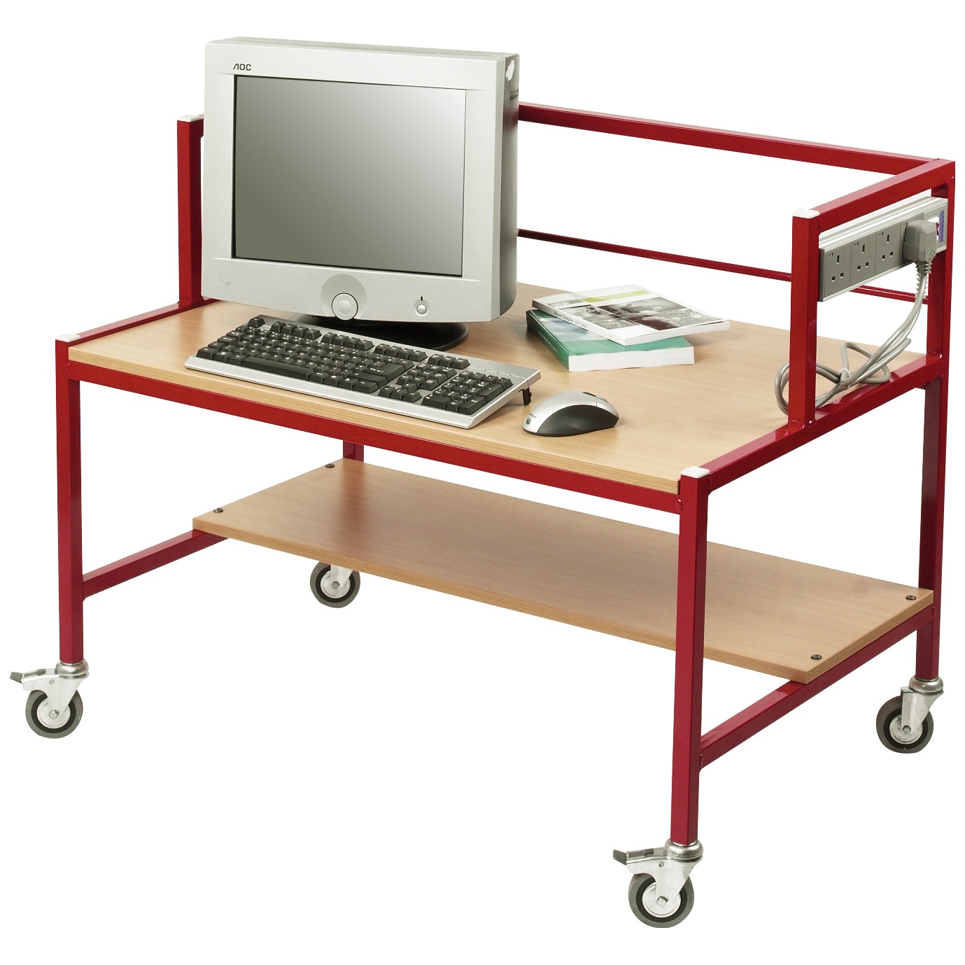 Fixed Height Single Tier Computer Trolleys Computer Trolleys
