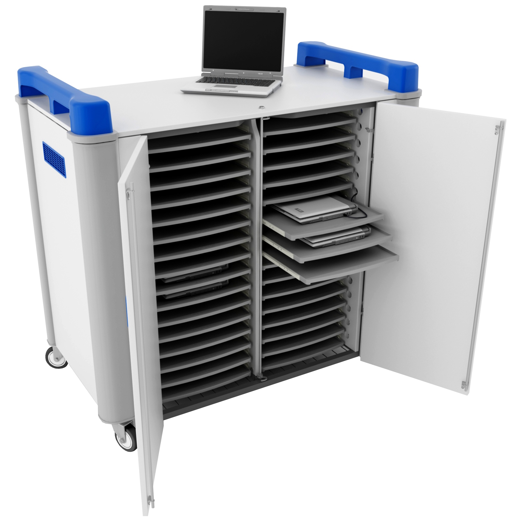 LapCabby 32H - 32 Horizontal Laptop Store and Charging Trolley