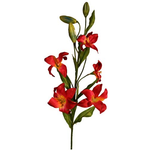 Single Stem Asiatic Lily - Deep Red | Artificial Plants