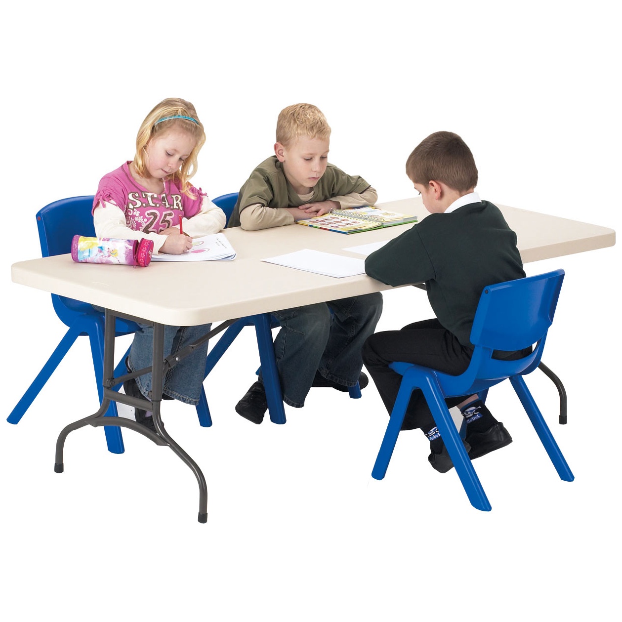 Blow Moulded Height Adjustable Folding Education Tables Canteen & Dining