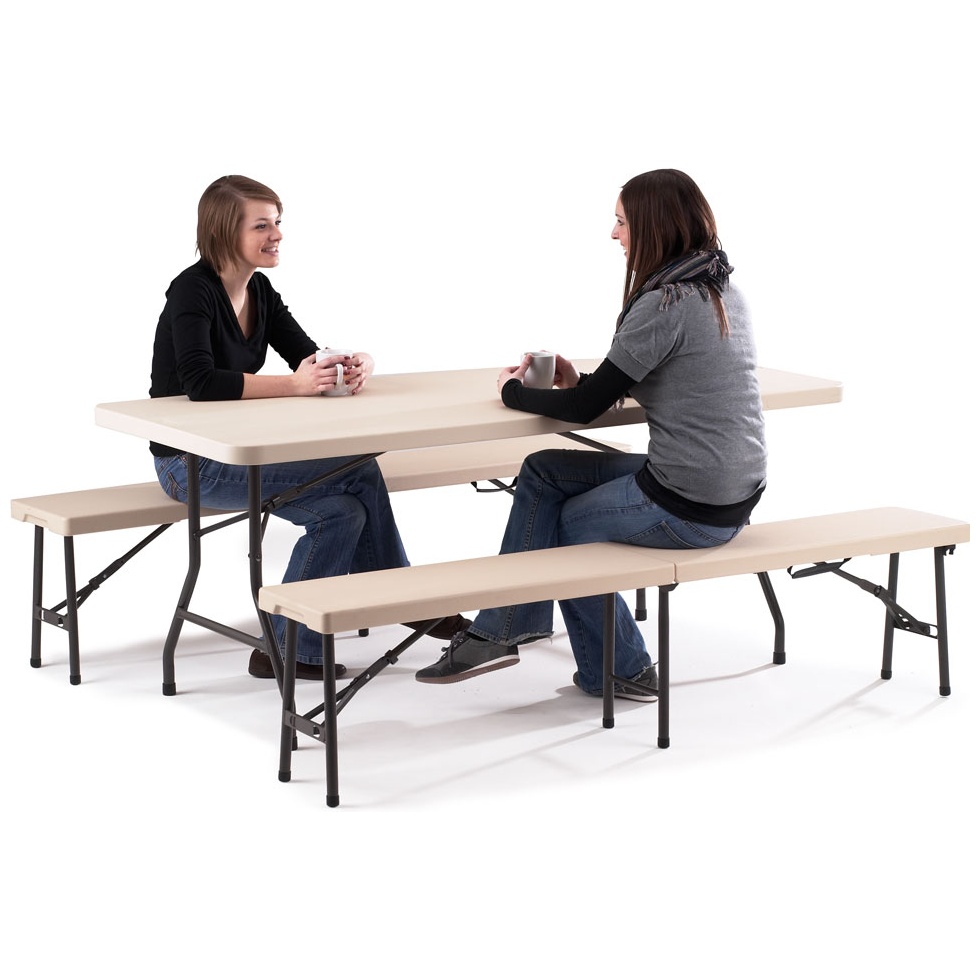 Blow Moulded Table & Bench Set Folding Tables