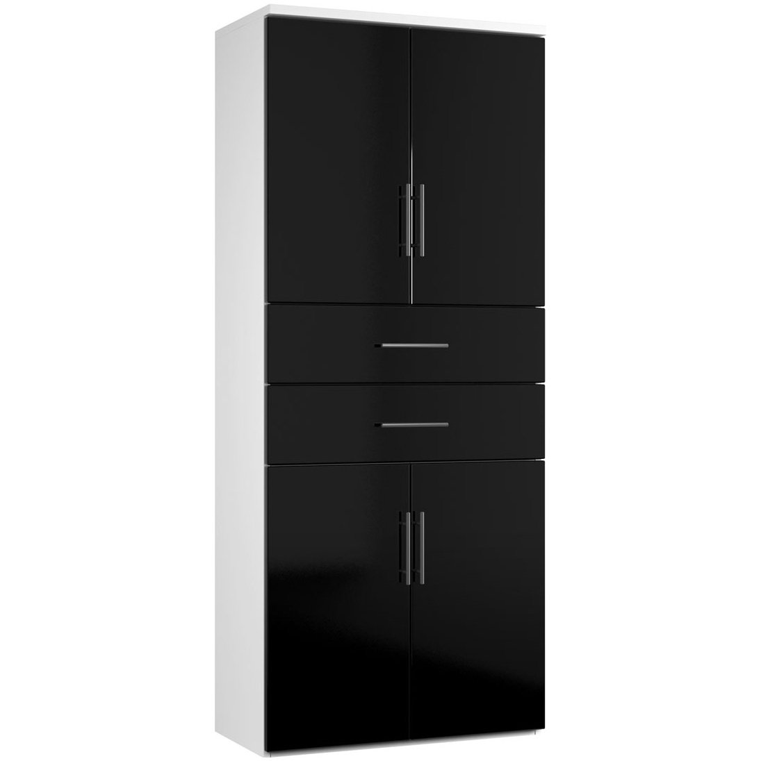 Reflections Black Twin Double Door Combination Cupboard With