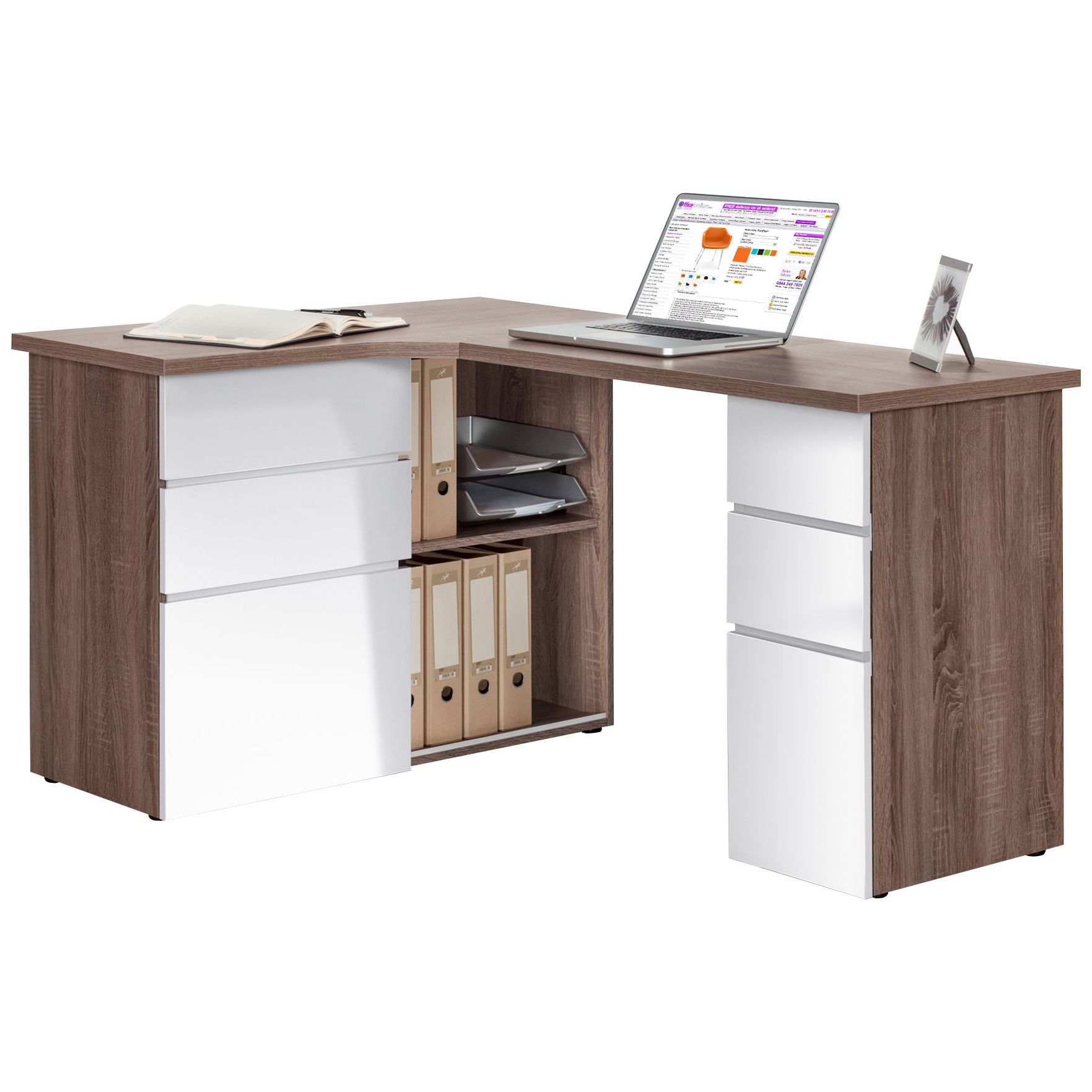 Radcliff Corner Computer Desk Truffle Oak Computer Desks