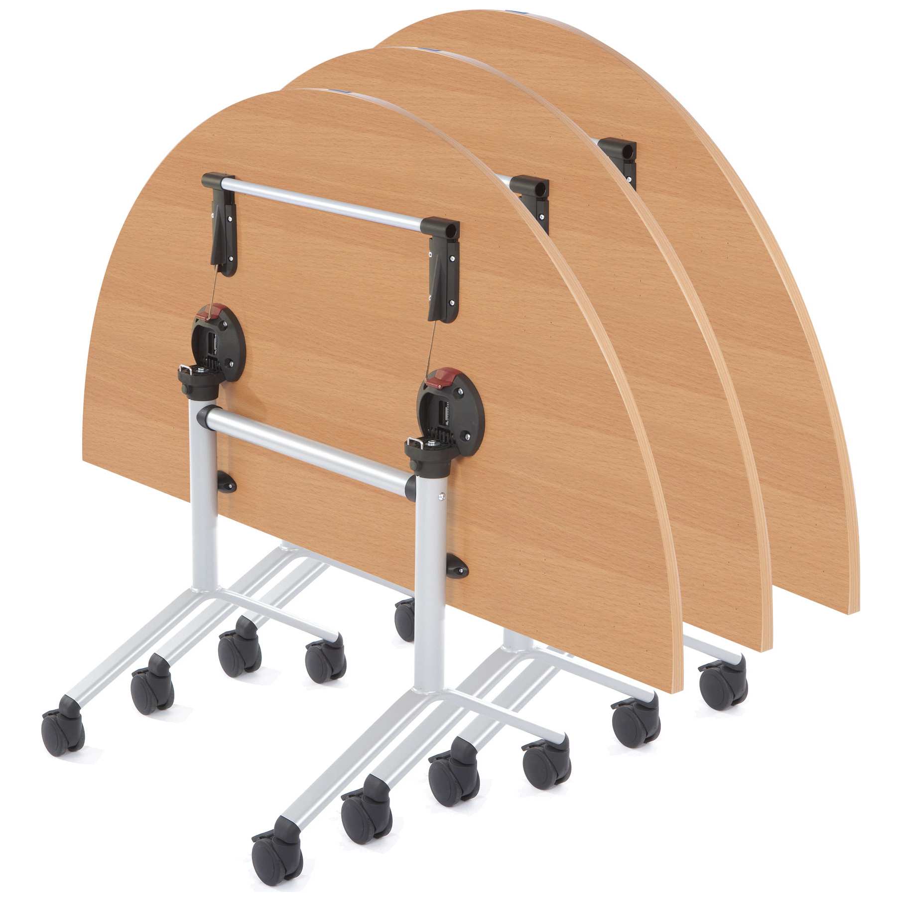 NEXT DAY Semi Circular Flip Top Meeting Table Folding Tables