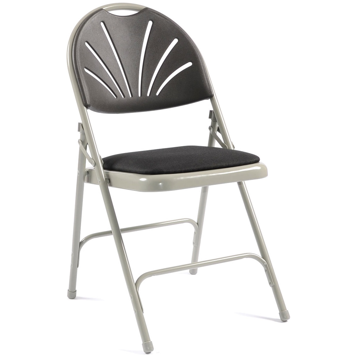 fan back upholstered folding chair pack of 4