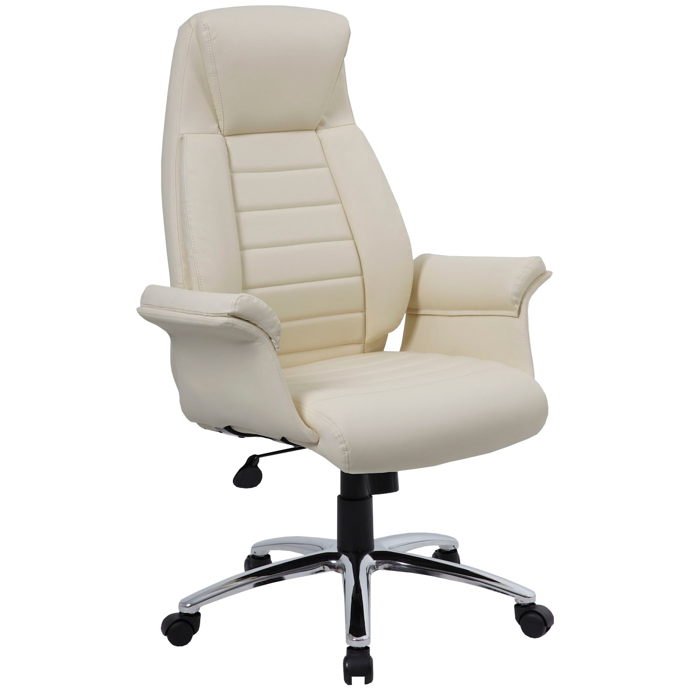 Jersey Cream Leather Faced Office Chairs Free UK Delivery