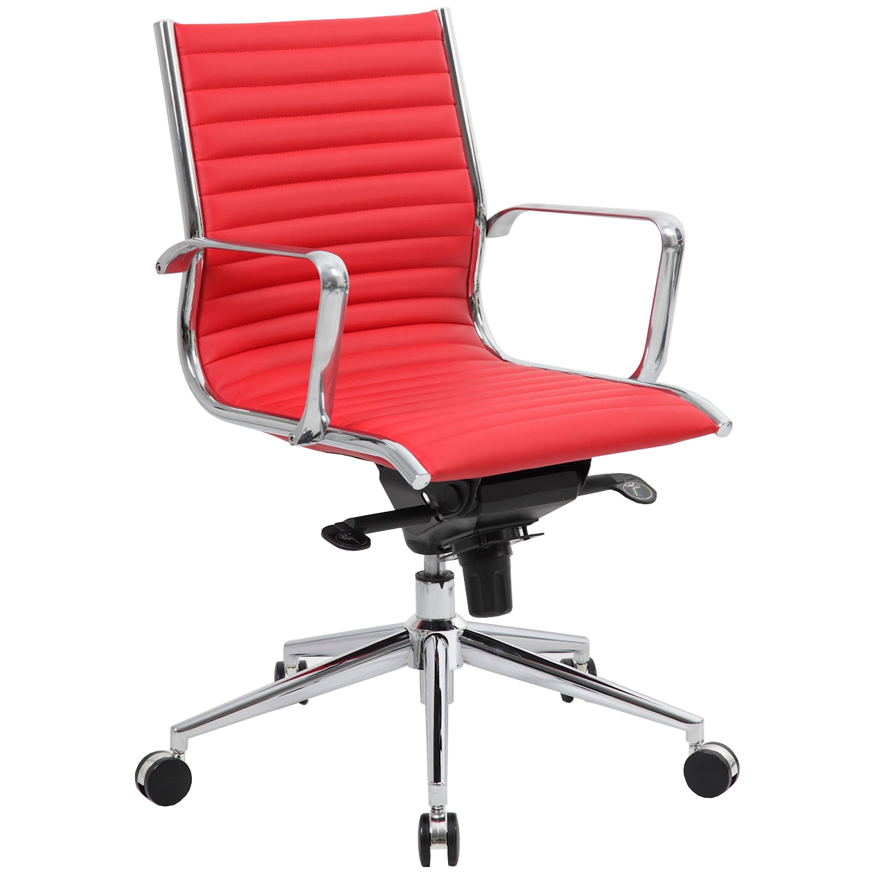 Abbey Medium Back Red Leather Office Chair Free Uk Delivery