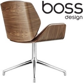 Boss Design Kruze 4 Star Swivel Chair With Wood Veneer Meeting