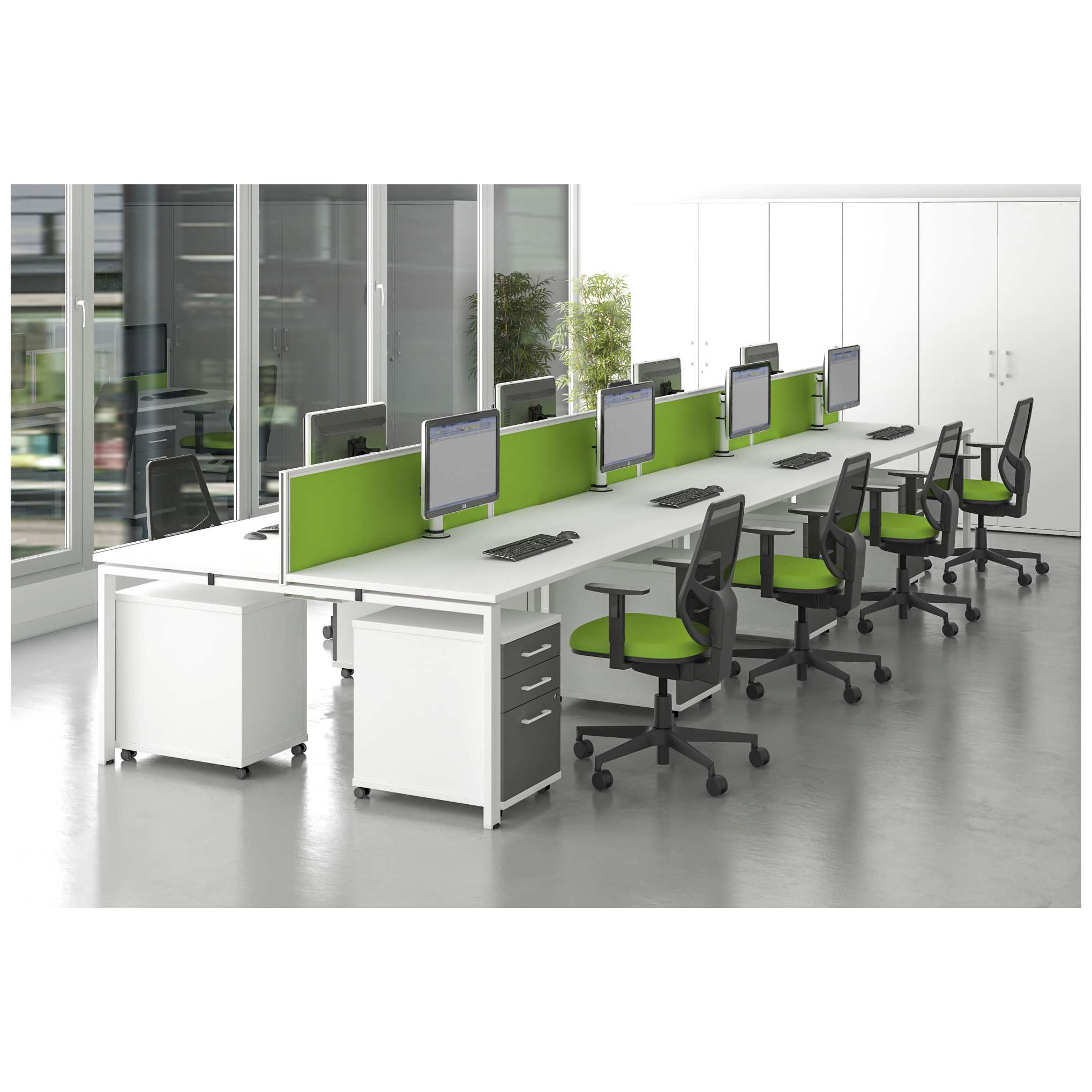 Unity Back To Back 1000w Compact Bench Desks Rectangular Office