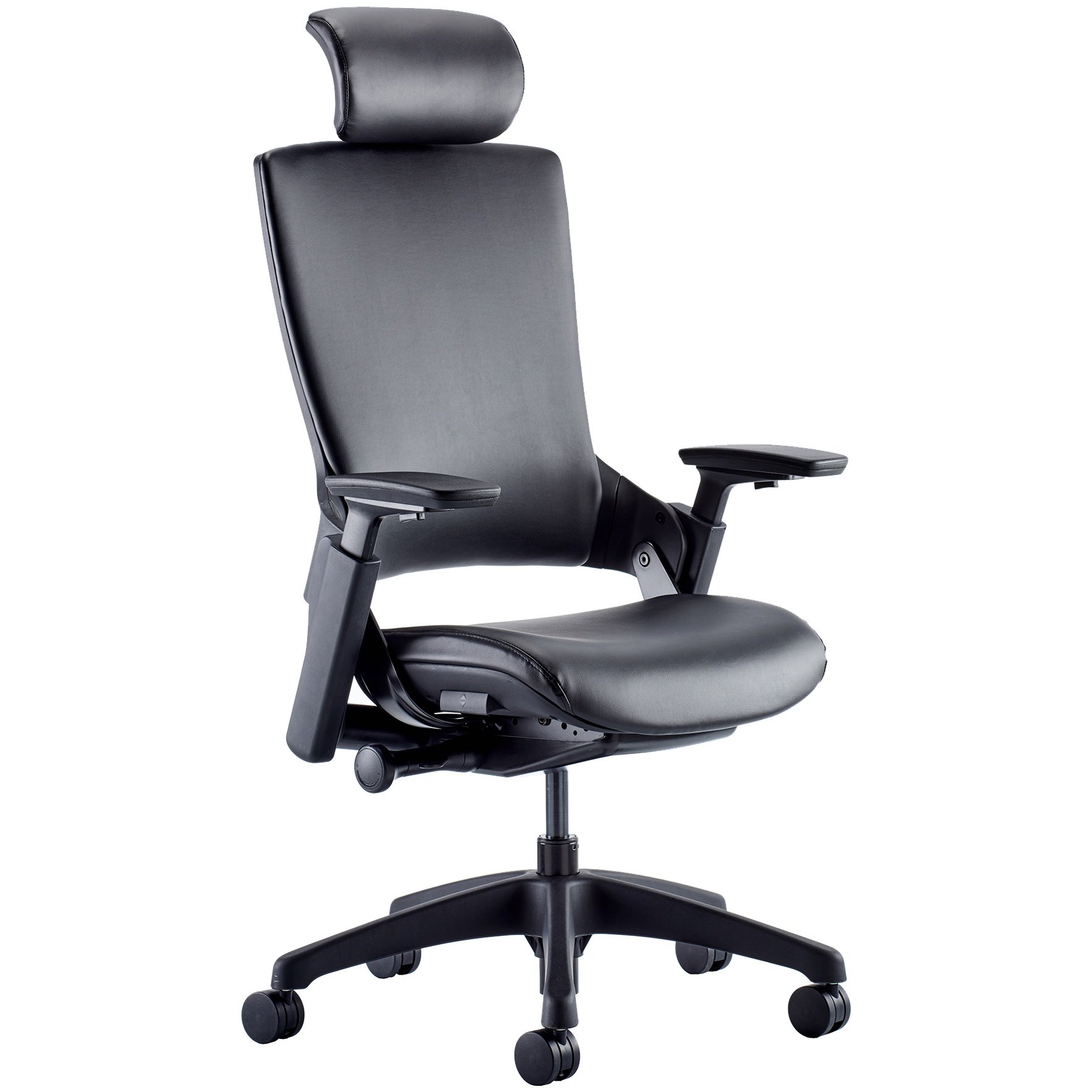 Lucas High Back Leather Task Chair With Headrest Operator / Task Chairs