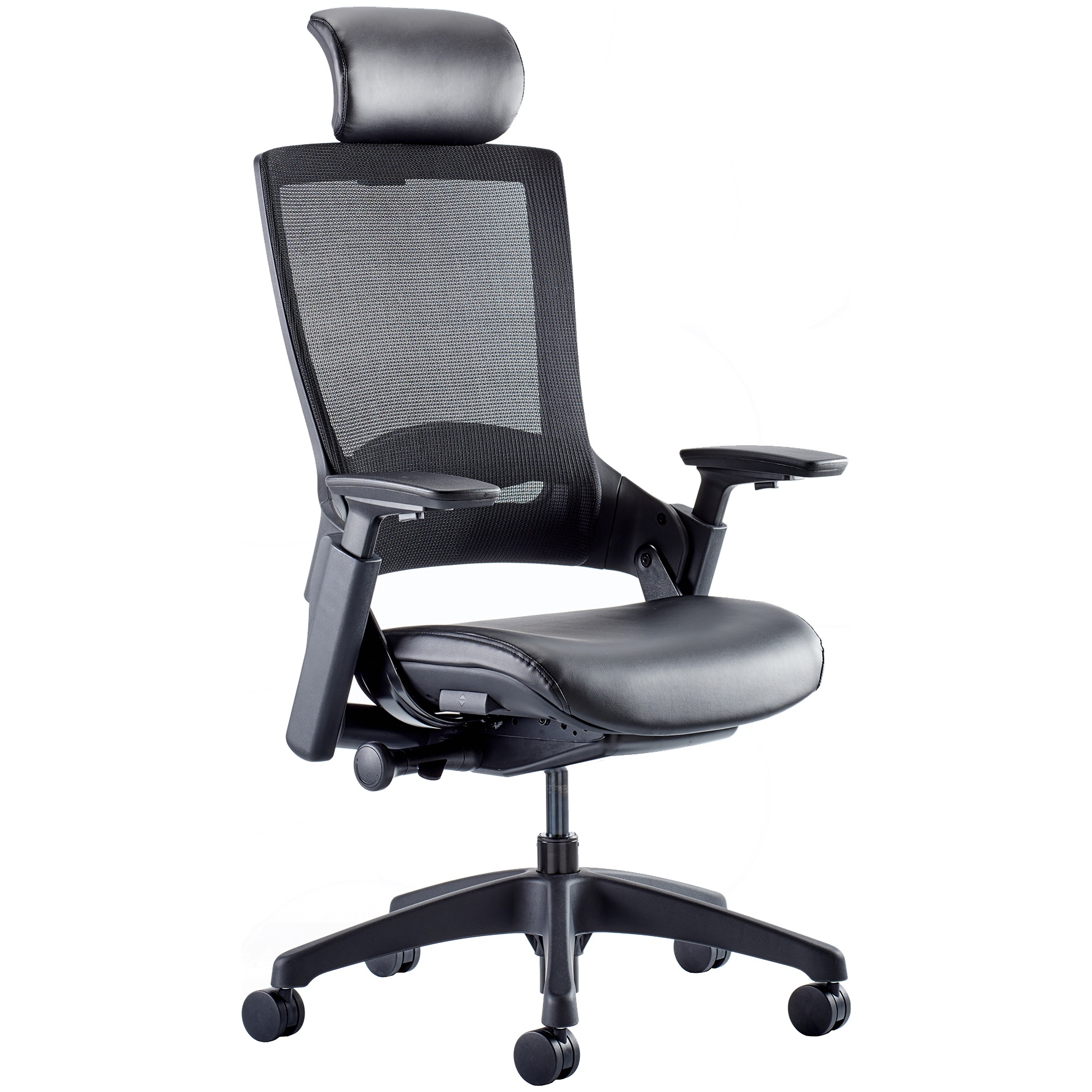 Lucas Mesh Back Leather Seat Task Chair With Headrest Executive