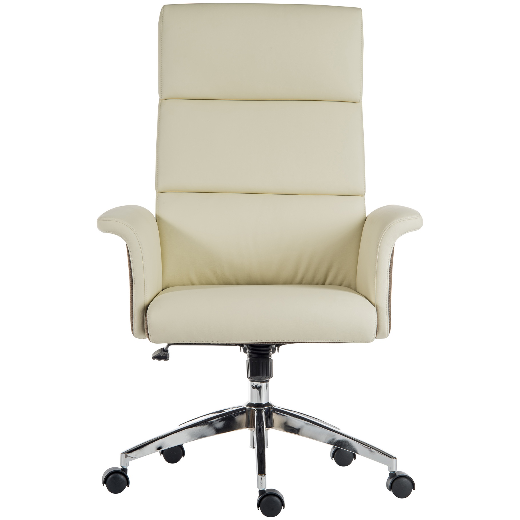 Back Leather Look Executive Chair Cream, Executive High Back Leather Chair