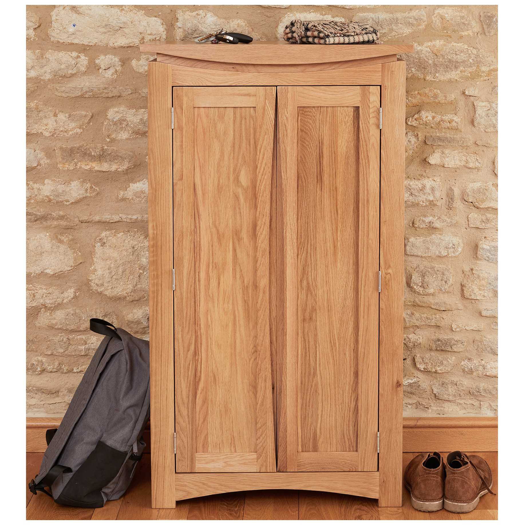 Addison Solid Oak Shoe Storage Cupboard Reception Furniture