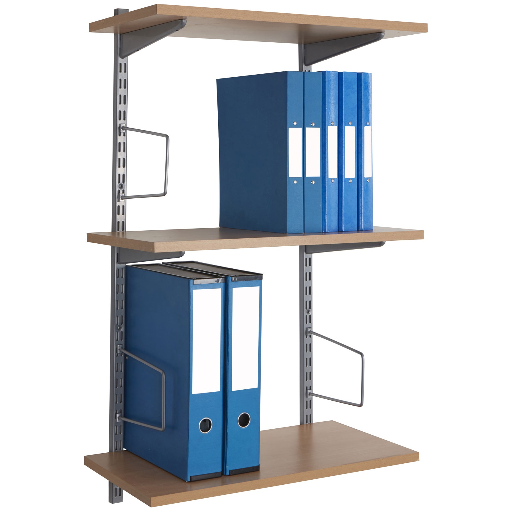 Wall Mounted Shelving With Bookends, Office Wall Mounted Shelving Units