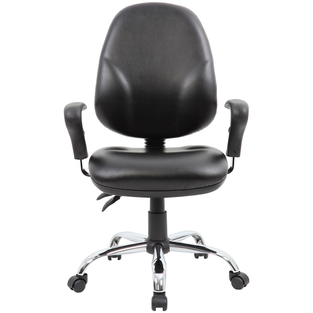 Comfort Ergo 2Lever Leather Chrome Operator Chairs